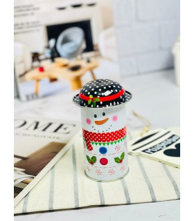 قوطی کریسمسی فلزی کلاه دار