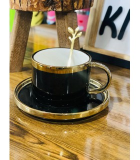 فنجان و نعلبکی دورطلایی لاکچری