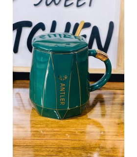 ماگ  هشت ضلعی خط دارطلایی