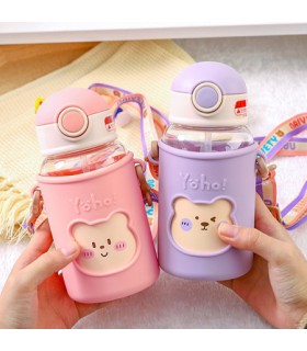 قمقمه کودک نی دار طرح خرسی