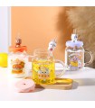 ماگ شیشه ای نی دار حیوانات