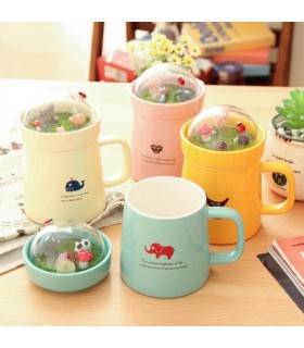 ماگ سرامیکی مزرعه درب شیشه ای