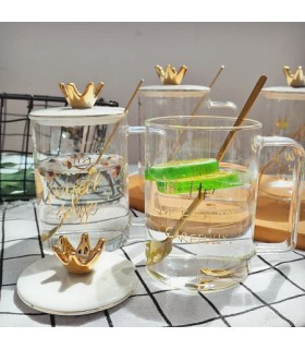 ماگ تاجدار شیشه ای