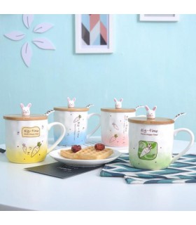 ماگ خرگوشی درب چوبی