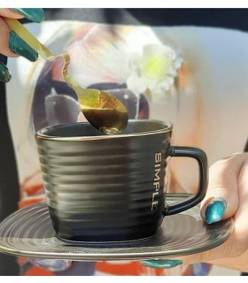 فنجان نعلبکی راه راه لاکچری