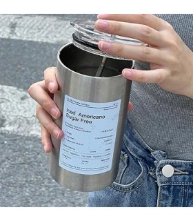 اسموتی خوری استیل دوجداره نی دار امریکانو