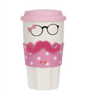 ماگ سرامیکی خانم سبیلو  طرح لاو