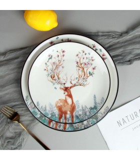 بشقاب گوزن فانتزی سرامیکی