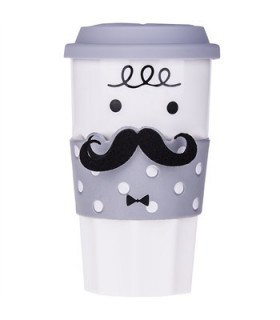 ماگ سرامیکی خانم سبیلو  طرح لاو