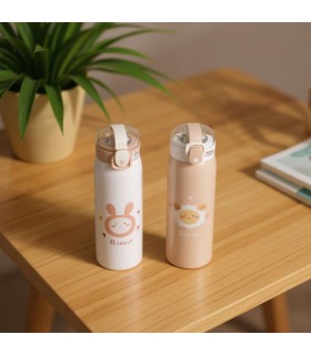 قمقمه نی دار کودک طرح حیوانات