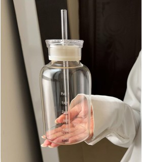 بطری  شیشه ای نی دار 450میل