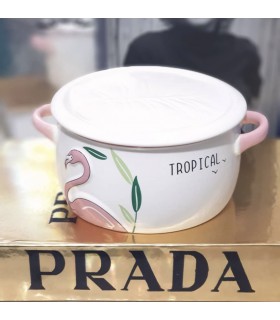 ظرف سرامیکی درب دار فلامینگو