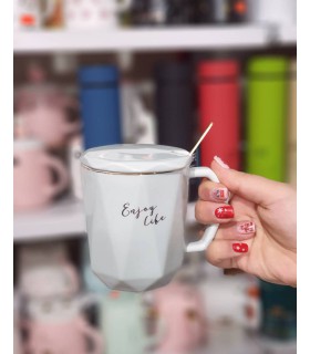 ماگ هشت ضلعی رنگی لاکچری