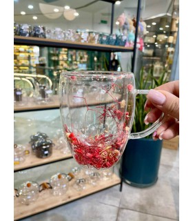 ماگ دوجداره طرح گل دار