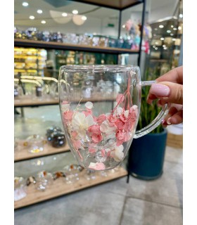 ماگ دوجداره طرح گل دار