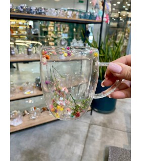 ماگ دوجداره طرح گل دار