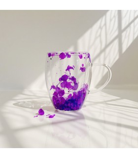 ماگ دوجداره طرح گل دار