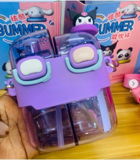 قمقمه دو مخزنه دکمه ای طرح عروسک کرومی