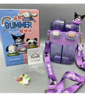 قمقمه دو مخزنه دکمه ای طرح عروسک کرومی