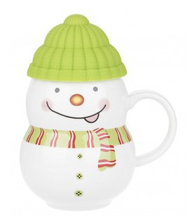 ماگ آدم برفی آبی رنگ