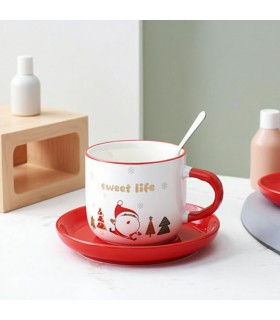 فنجان نعلبکی قرمز کریسمسی