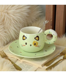 فنجان و نعلبکی رنگی رنگی