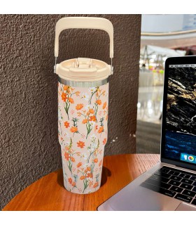 تراول ماگ گلدار طرح استنلی 600cc برند SZM