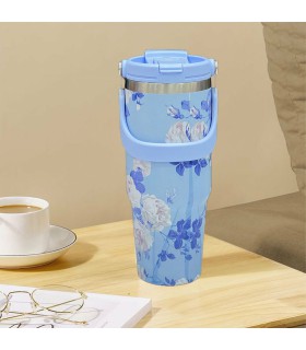 تراول ماگ گلدار طرح استنلی 600cc برند SZM