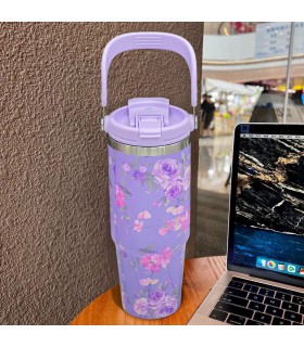 تراول ماگ گلدار طرح استنلی 600cc برند SZM