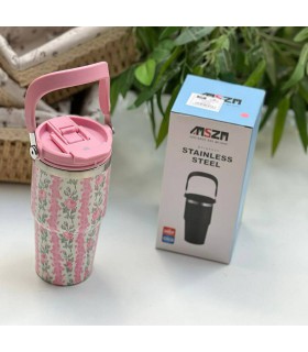 تراول ماگ گلدار طرح استنلی 600cc برند SZM