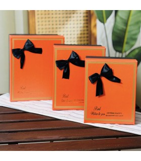 جعبه کادویی نارنجی (باکس هدیه) طرح پاپیون دار