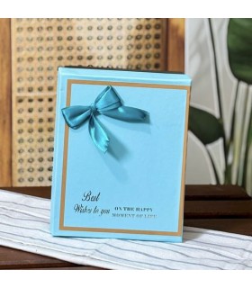 جعبه کادویی آبی (باکس هدیه) طرح پاپیون دار