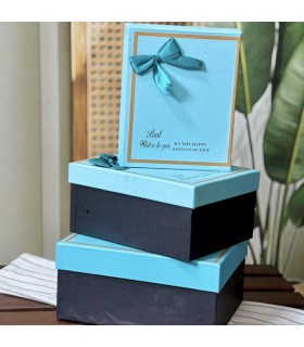 جعبه کادویی آبی (باکس هدیه) طرح پاپیون دار