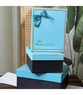 جعبه کادویی آبی (باکس هدیه) طرح پاپیون دار