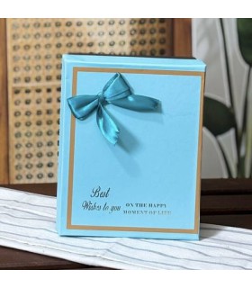 جعبه کادویی آبی (باکس هدیه) طرح پاپیون دار