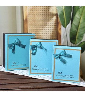 جعبه کادویی آبی (باکس هدیه) طرح پاپیون دار