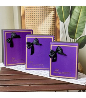 جعبه کادویی بنفش(باکس هدیه) طرح پاپیون دار