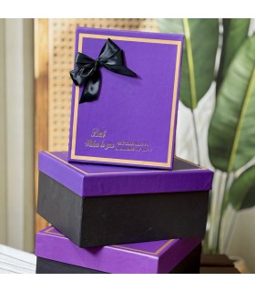 جعبه کادویی بنفش(باکس هدیه) طرح پاپیون دار