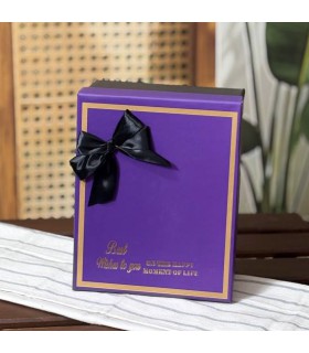 جعبه کادویی بنفش(باکس هدیه) طرح پاپیون دار