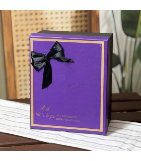 جعبه کادویی بنفش(باکس هدیه) طرح پاپیون دار