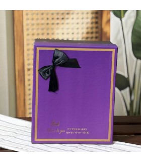 جعبه کادویی بنفش(باکس هدیه) طرح پاپیون دار