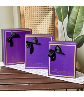 جعبه کادویی بنفش(باکس هدیه) طرح پاپیون دار