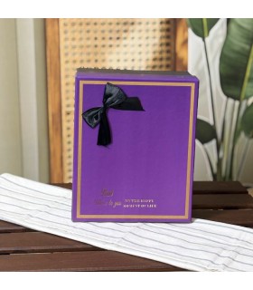 جعبه کادویی بنفش(باکس هدیه) طرح پاپیون دار