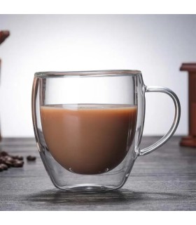 ماگ دوجداره پیرکس دسته دار300سی سی