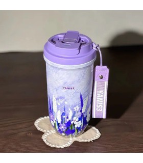 تراول ماگ دوحالته 600 میل گلدار برند یانیس YANIS3