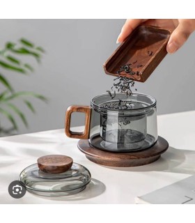 ماگ دمنوش تپل دسته چوبی