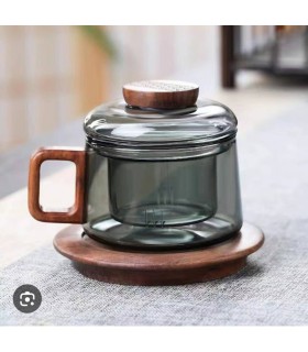 ماگ دمنوش تپل دسته چوبی