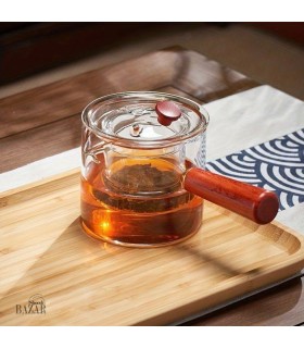 قوری دمنوش دسته چوبی
