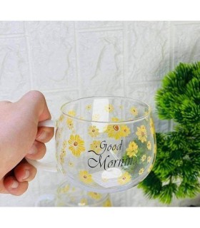 ماگ دوجداره گل بابونه 200 سی سی