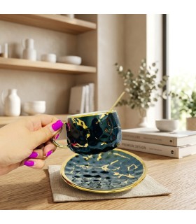 فنجان نعلبکی ماربل لاکچری